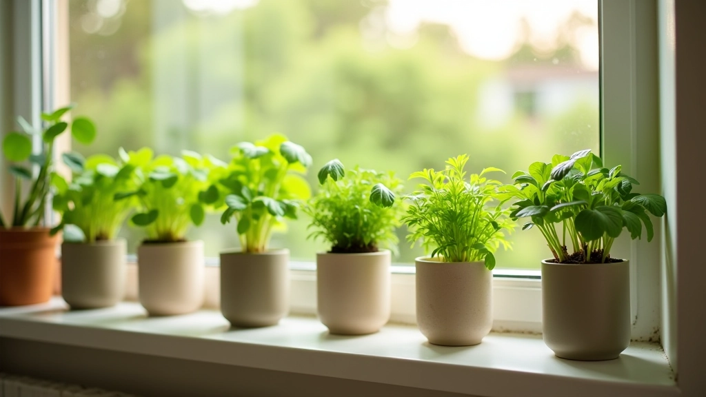 Essential Herb Starter Kit with windowsill containers